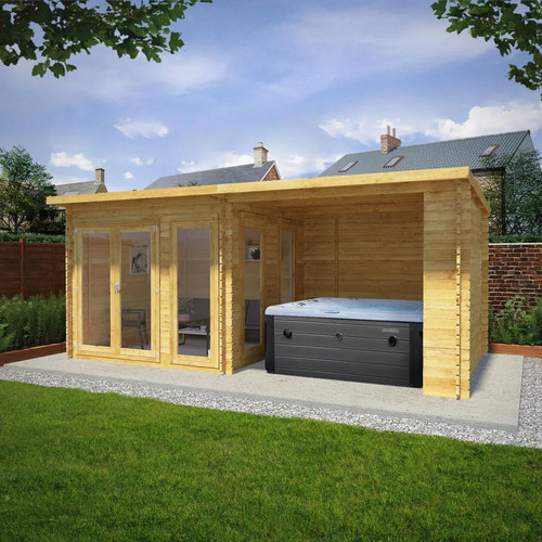 20x10 pent log cabin garden - 20x10,