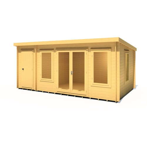 Log cabin garden office - cabin,