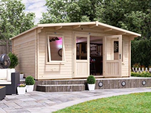 Garden log cabin man - man, home