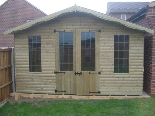 Summer house shed - house, log