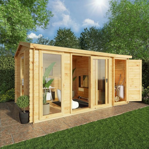 Log cabin with side - log,